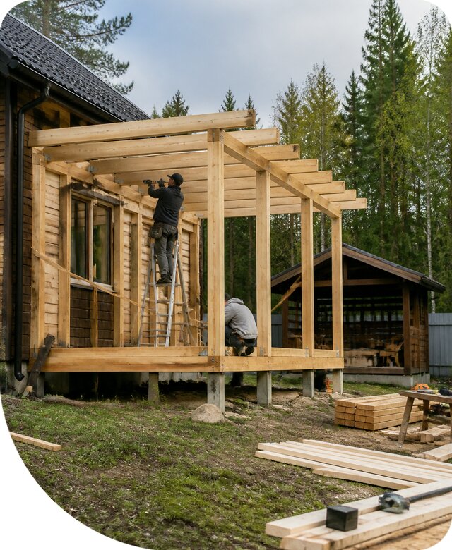 Строительство пристроек и построек на участке в Качканаре