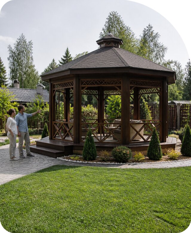 Строительство восьмигранной беседки в Качканаре от 184554 р. | РадиДОМА-Кчк